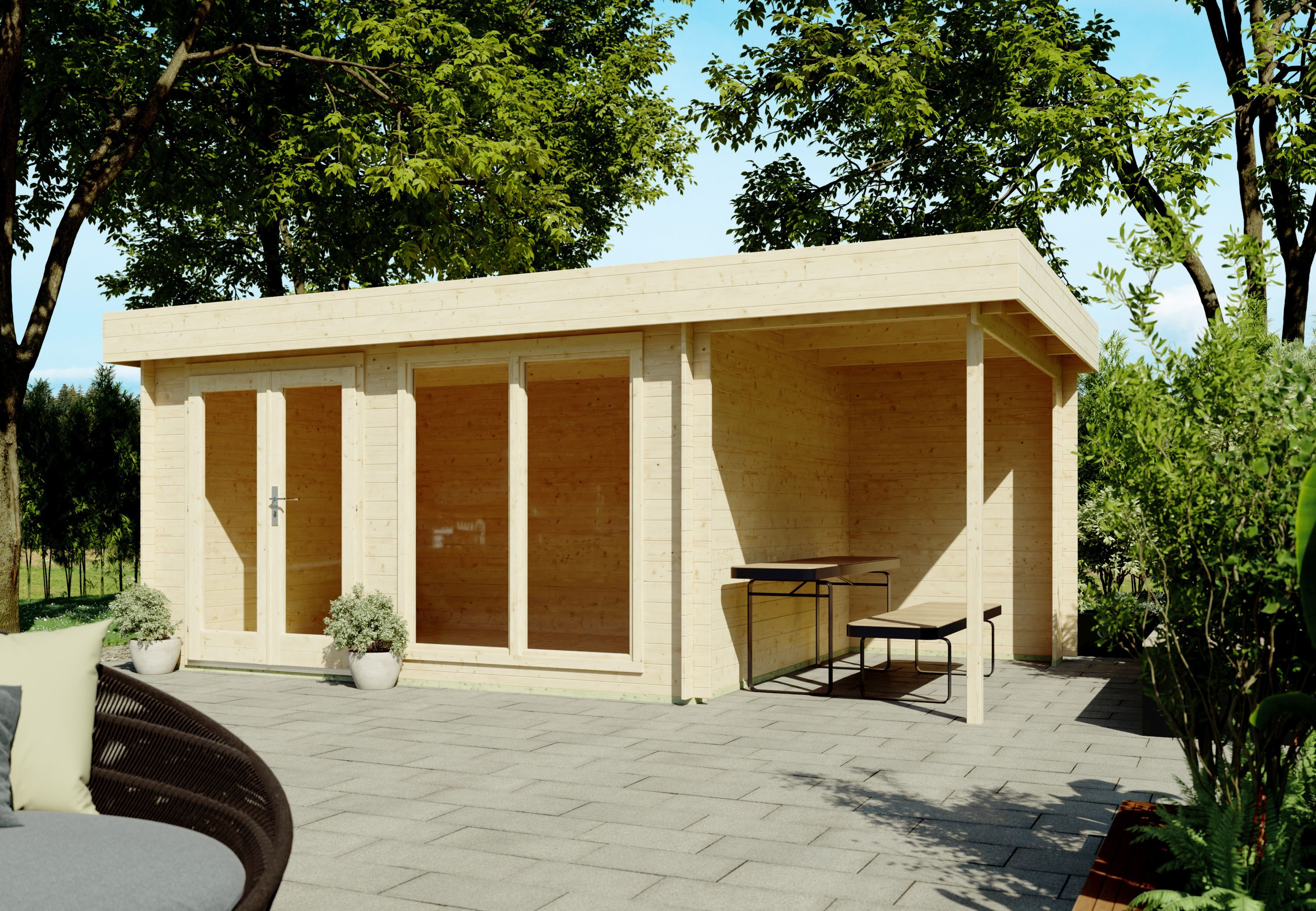 26 % billiger: Fjordholz Flachdach Gartenhütte Modell Luke 28 Unkategorisiert online kaufen
