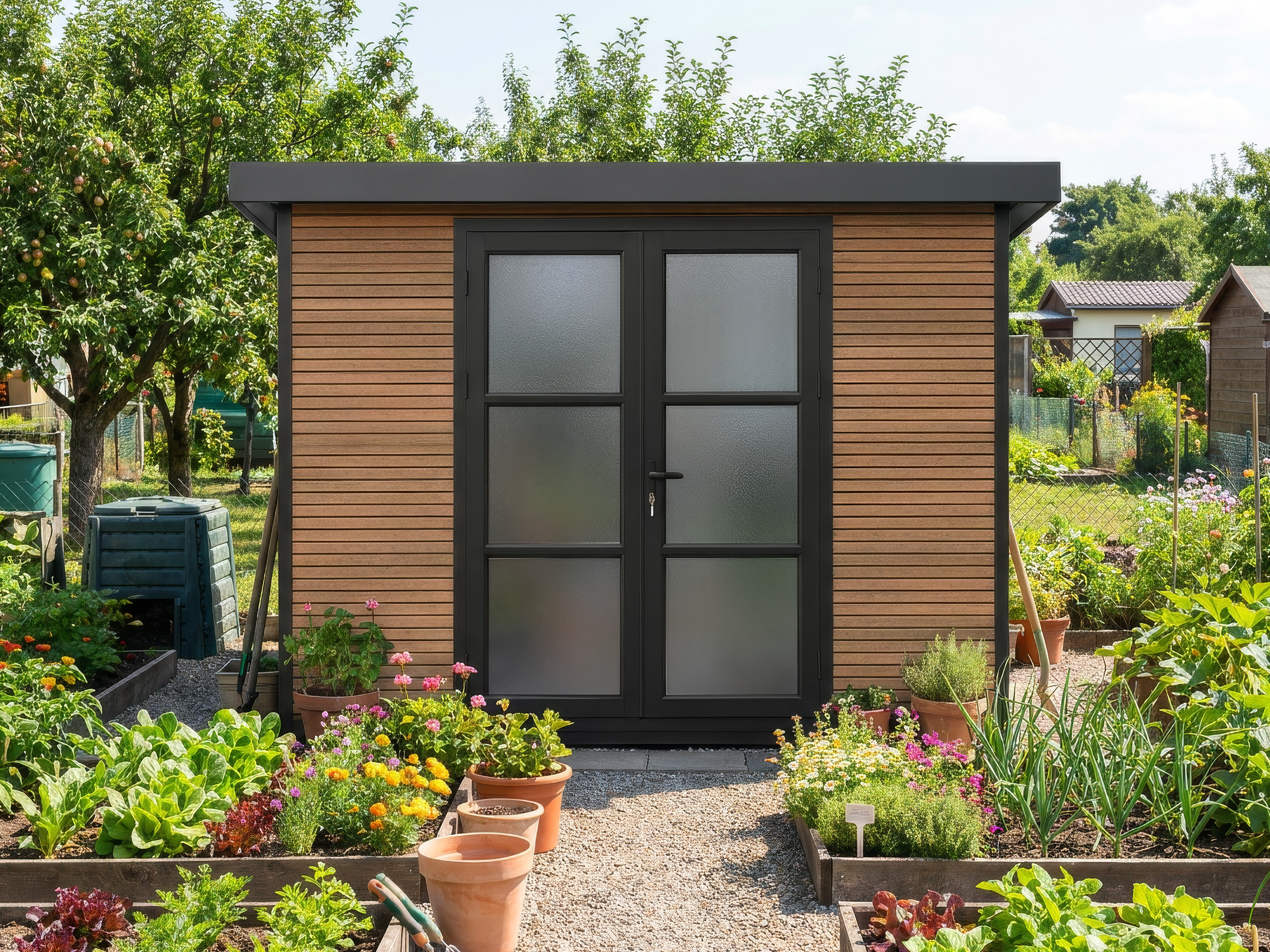 26 % billiger: WPC Gartenhütte Modell FineLine 5,8 m² Teak Unkategorisiert online kaufen