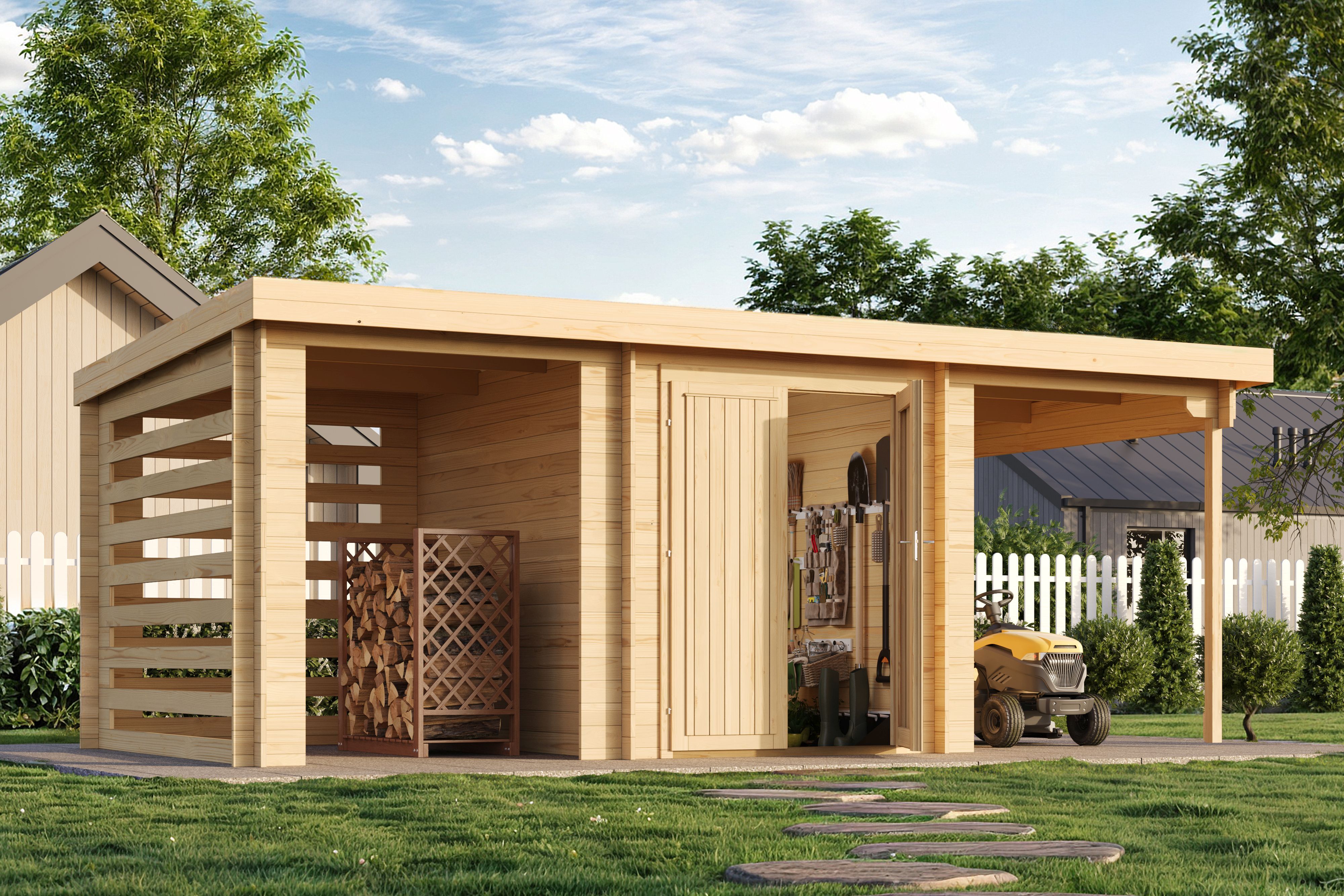 47 % billiger: Fjordholz Gartenhütte Modell Gardenstore 28 D, Natu 6x3m Unkategorisiert online kaufen