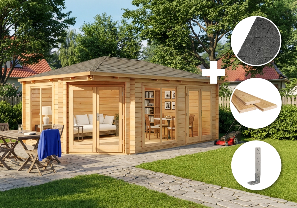 ECO Set - 5-Eck Gartenhütte Julia 6x4m Unkategorisiert online kaufen