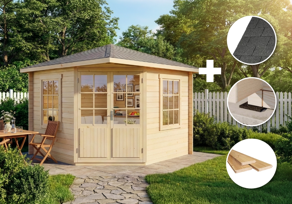 ECO Set - 5-Eck Gartenhütte Monica 3x3m Unkategorisiert online kaufen ECO Set - 5-Eck Gartenhütte Monica 3x3m Unkategorisiert online kaufen