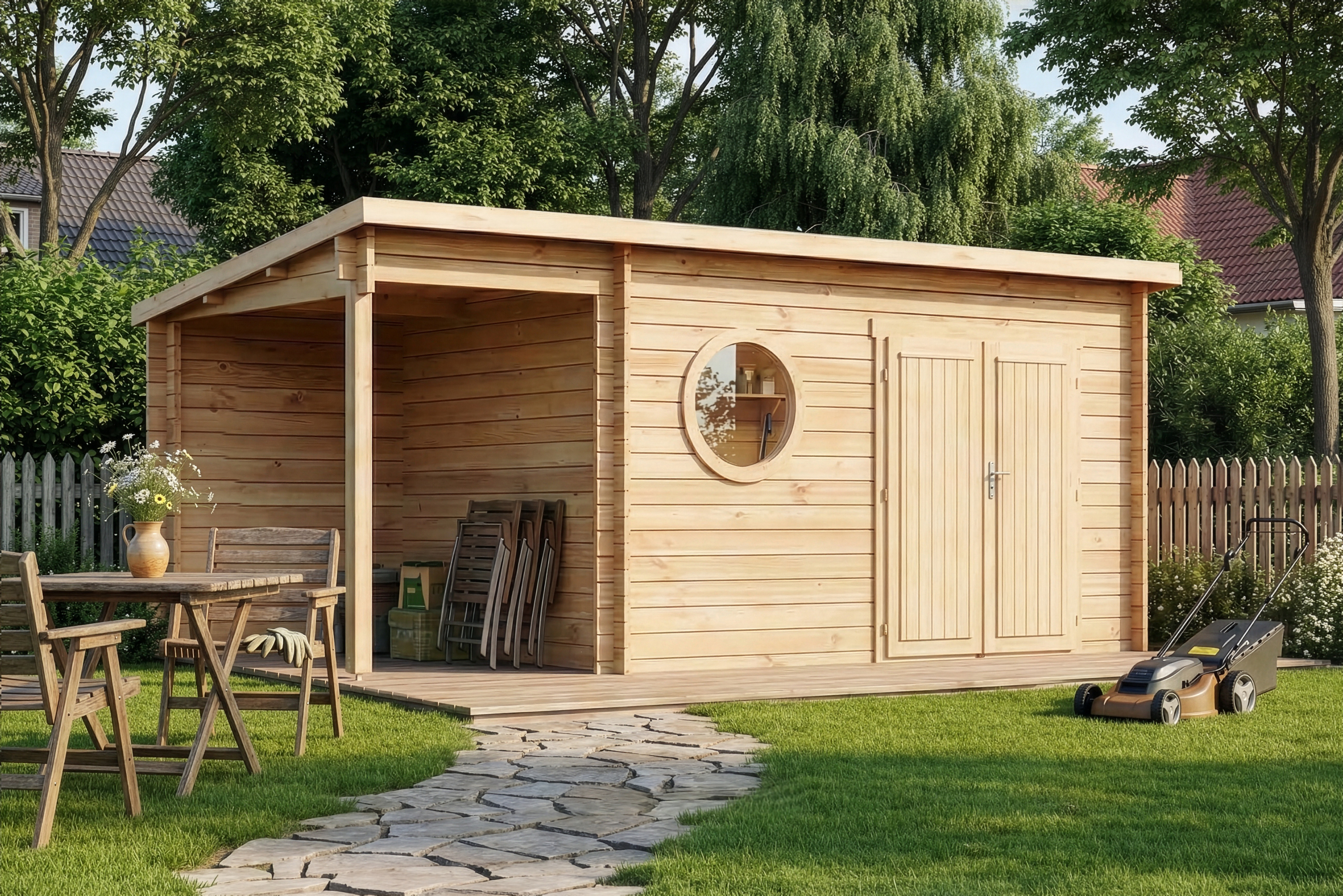 Gartenhütte Maria Rondo C 5x2m Unkategorisiert online kaufen
