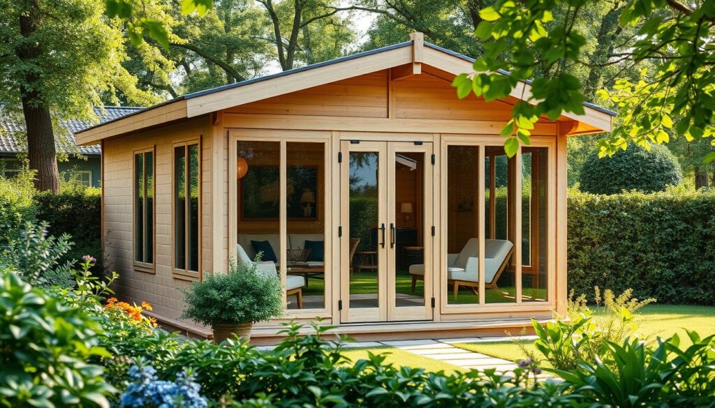 5-Eck Gartenhaus mit Glasfront 5-Eck Gartenhaus mit Glasfront