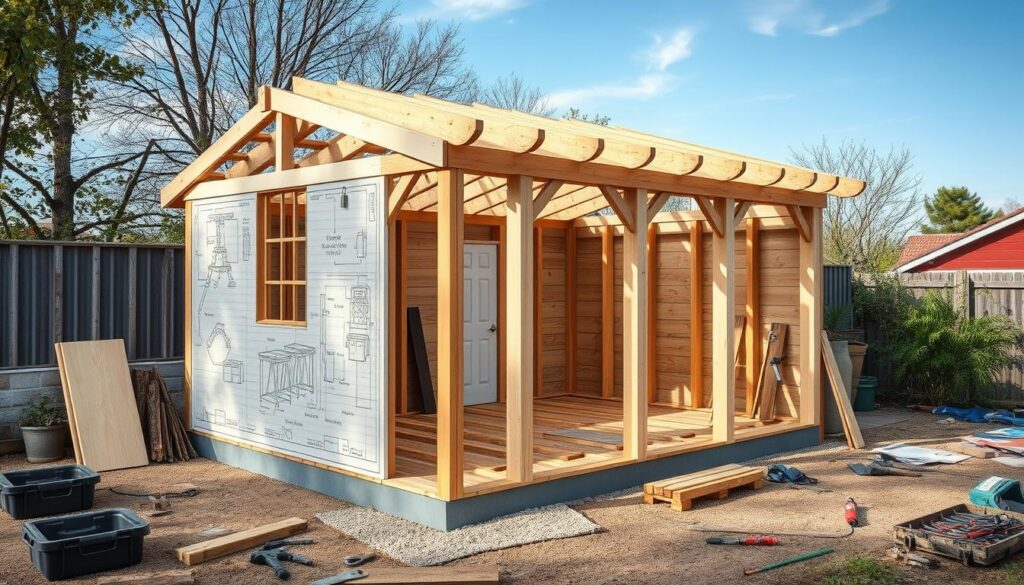 Gartenhütte Grundkonstruktion