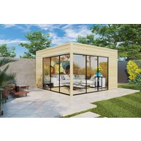 Modernes Gartenhütte “Olivia ALU” 4x4m | Zeitgemäßes Homeoffice QUBE SERIES 15m² | Modernes und elegantes Design