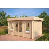 Kleines Gartenhütte “Jacob D” 4x3m | 3x4m großes Gartenhütte aus Holz | Kleines Gartenhütte aus Holz | Kleines Gartenhütte einrichten