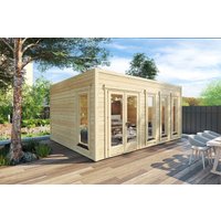 Modernes Gartenhütte “Grace” 5x4m | Modernes Gartenhütte mit Flachdach | 4x5m großes Gartenhütte aus Holz | Gartenlounge