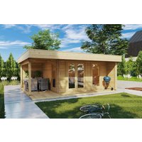 6 % billiger: Gartenhütte mit Terrasse “Hansa Lounge XL” 6x5m | Gartenhütte mit Veranda 5x6m | Gartenhütte mit Terrasse | Gartenterrasse mit Sonnendach, mit Terrasse