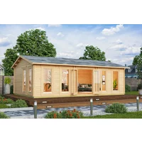 5 % billiger: Großes Gartenhütte “Hansa D” 8x5m | Großer Gartenraum - 40m² | Extra dicke 70mm Wände