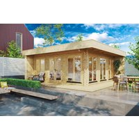 Geräumiges Gartenhütte mit Veranda “Roger” 6x6m | Geräumiges Gartenhütte mit großer Veranda | 6x6m großes Gartenhütte mit Terrasse