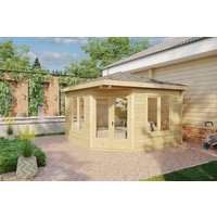 Eck-Gartenhütte “Fargo C” 4x4m | 5-Eck-Gartenhütte aus Holz | 4x4m großes Gartenhütte aus Holz | 12m² großes Gartenhütte aus Holz