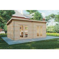 Gartenhütte „Liam 2“ 6x3m | 3x6m großes Gartenhütte mit Pultdach | Gartenhütte aus Holz mit 44mm Wandstärke | Holzhaus mit Pultdach