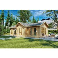 Großes Gartenbüro “Hansa 2” 10x4m | 4x10 m großes Gartenhütte mit Gartenbüro | 10x4m großes Holzhaus mit Home-Office mit Schlafboden