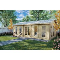 Blockhaus mit einem Schlafzimmer “Schweden G” 8x4m | Luxuriöses Blockhaus