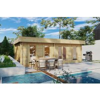 8 % billiger: Großes Gartenhütte „Hansa E” 7x4m | Großer isolierter Gartenraum - 28m² | Holzhütte | Outdoor-Blockgebäude | Hochwertiges Gartenhütte