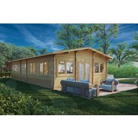 Blockhaus mit zwei Schlafzimmern “Valencia” 6x11m | Großes Gartenhütte mit Schlafzimmern | Zwei Schlafzimmer | Blockhaus mit Schlafboden