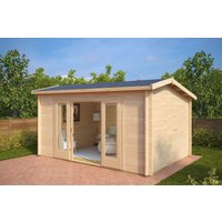 Kleines Gartenhütte “Eva E” 4x3m | Kleines Gartenhütte mit 3x4m Außenmaß | Gartenhütte aus Holz mit Satteldach