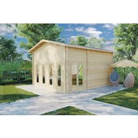 Gartenhütte “Golfsimulator 3” 6x5m | Garten-Golf-Simulator-Holzhaus | Entspricht allen Größenanforderungen