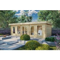 Großes Gartenhütte “Hansa A” 8x4m | Großer Garten-Tischtennisraum 32m² | Wandhohe Fenster | Großer geräumiger Garten-Hobbyraum