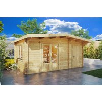 Gartenhütte mit Geräteschuppen “Super Otto” 5x3m | 2-Raum-Gartenhütte mit Schuppen | 3x5m großes Gartenhütte | Gartenhütte mit Anbau mit Schuppen
