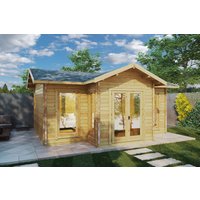 Gartenhütte “Eamon” 6x4m | Großes Gartenhütte mit 4x6m Außenmaß | Gartenhütte aus Holz mit Satteldach | Großes Blockhaus