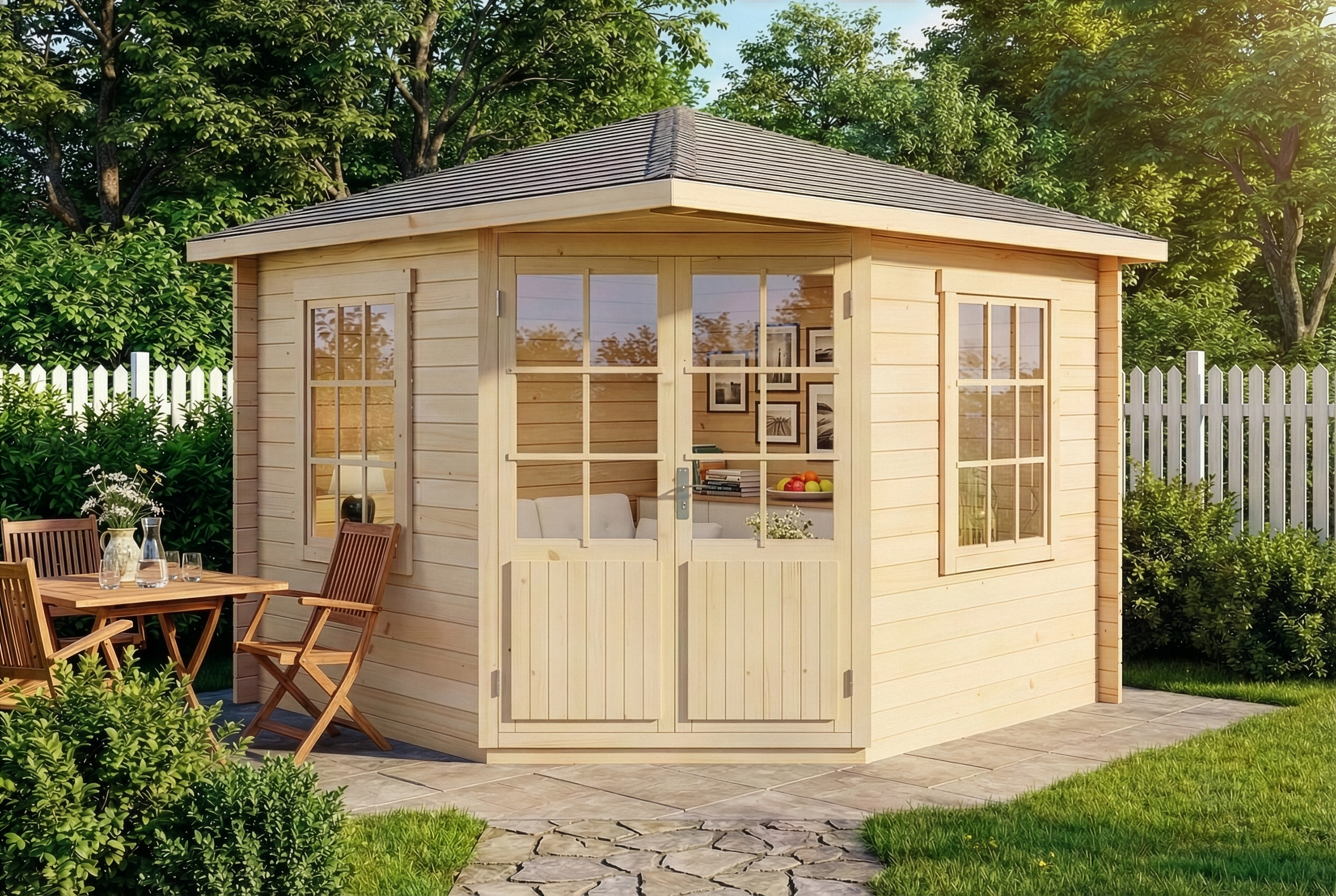 5-Eck Gartenhütte Monica 3x3m