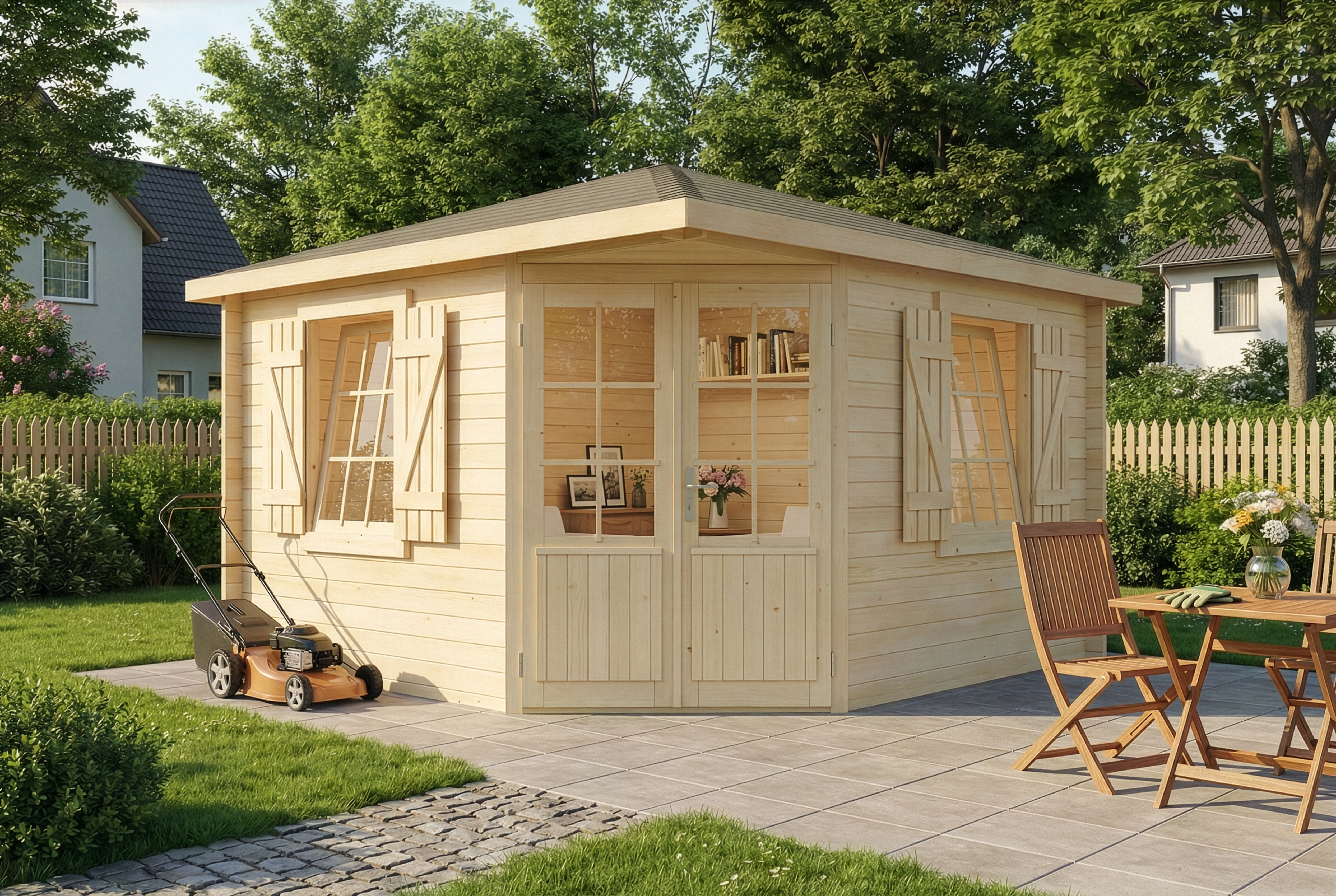 5-Eck Gartenhütte Monica Royal 4x4m