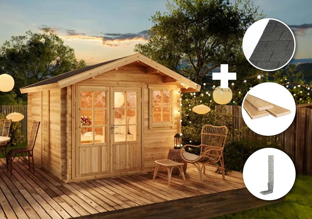 ECO Set - Gartenhütte Palermo 3x3m