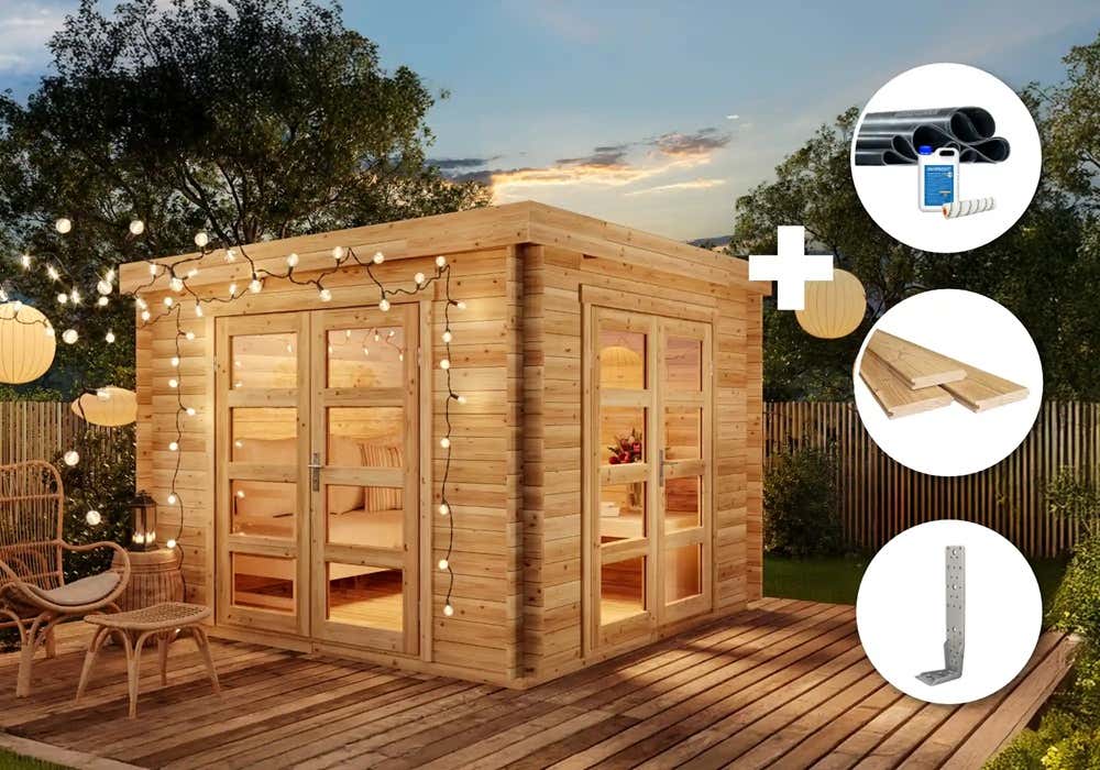 ECO Set - Gartenhütte Paloma Beach 3x3m