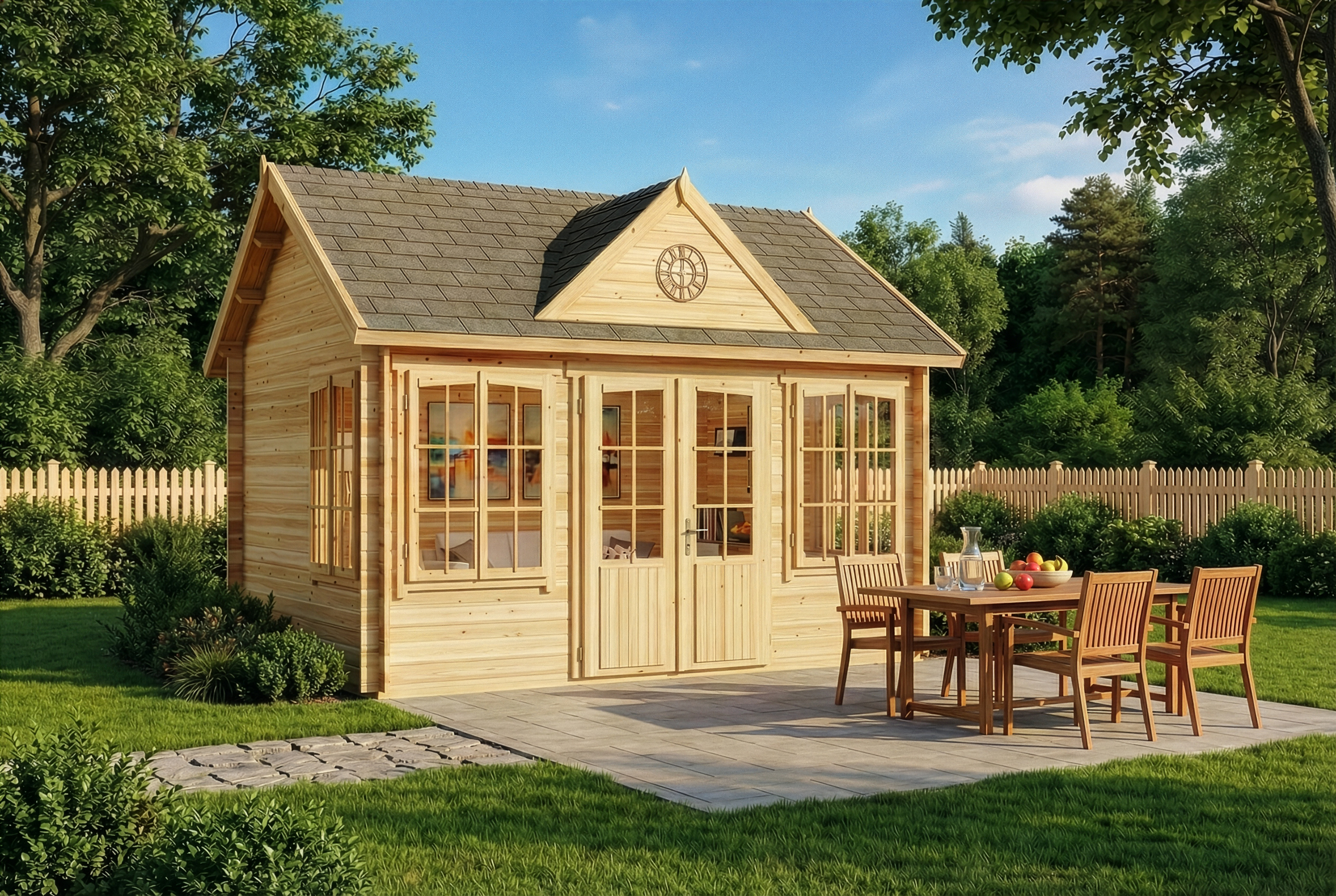 Gartenhütte CLOCKHOUSE® 4x3m