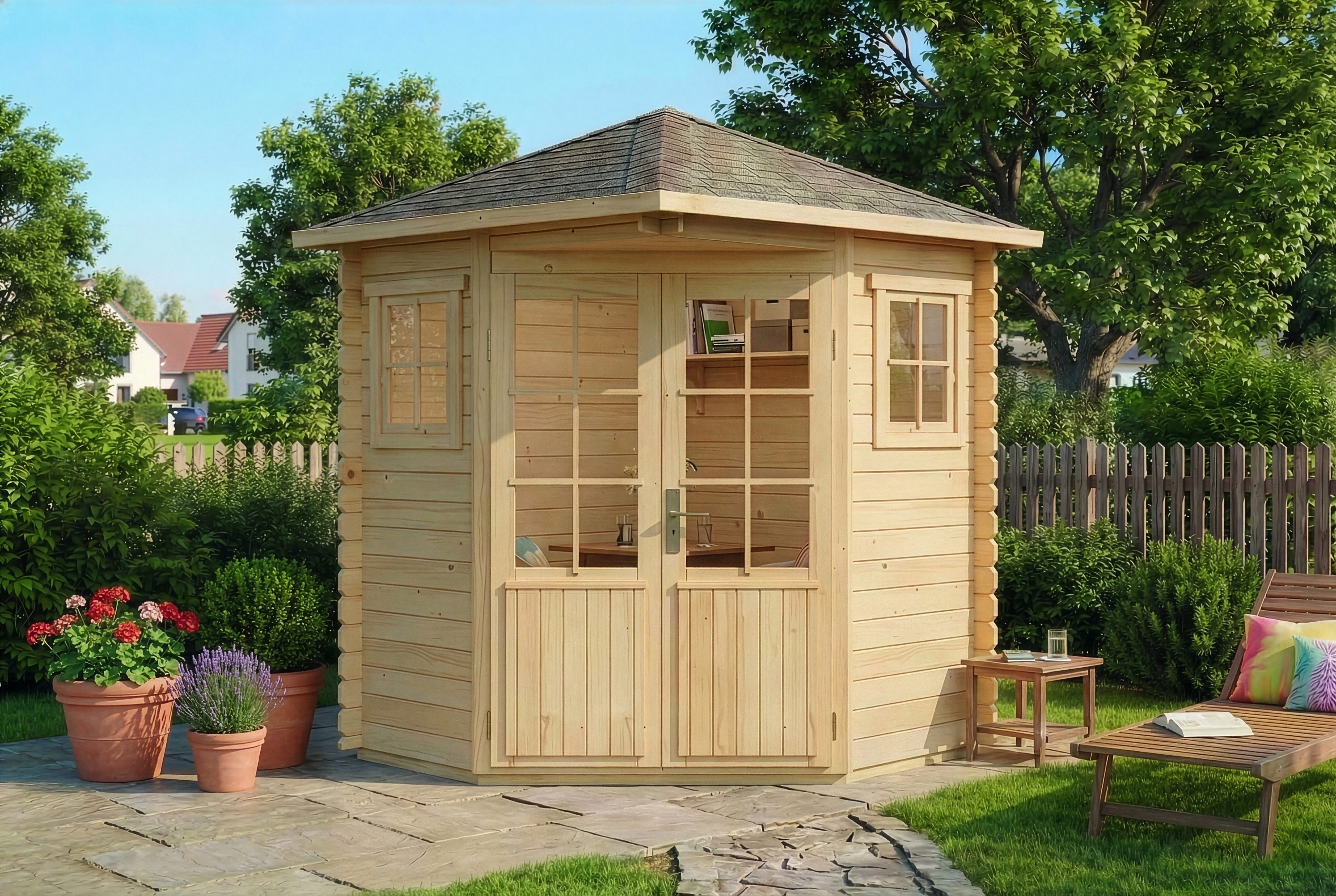 5-Eck Gartenhütte Sunny A 2x2m