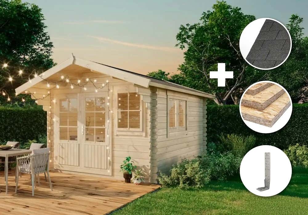 ECO Set - Gartenhütte Gabriel 300 x 400 cm - imprägniert 4x3m