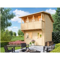 26 % billiger: 2-stöckiges Fjordholz Satteldach Gartenhütte Modell 4x3m