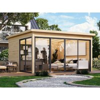 26 % billiger: Fjordholz Gartenhütte Modell Office IsoSlide 4 4x4m