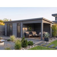 28 % billiger: WPC Gartenhütte Modell Style DeLuxe 2-Raum mit Loun 6x3m