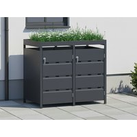 28 % billiger: StarLine 2er Mülltonnenbox Stabilo mit Pflanzdach