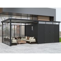 36 % billiger: Metall Gerätehaus Modell Style 7,56 m² Spar-Set-5 4x3m