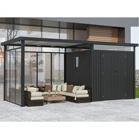 34 % billiger: Metall Gerätehaus Modell Style 4,45 m² Spar-Set 5 4x3m
