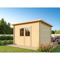 26 % billiger: Fjordholz Pultdach Gartenhütte Modell Ezra 4D natur 3x3m