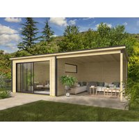 26 % billiger: Fjordholz Gartenhütte Modell Poel-2-mit-Anbau 4x4m
