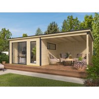 26 % billiger: Fjordholz Gartenhütte Modell Juist-2 mit Anbau 4x4m