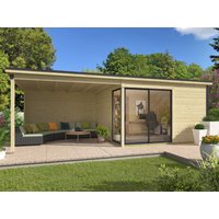 26 % billiger: Fjordholz Gartenhütte Modell Amrum-3 mit Anbau 4x4m