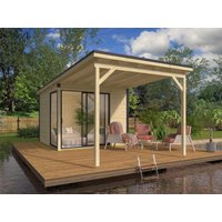 26 % billiger: Fjordholz Gartenhütte Modell Amrum-1 mit Vordach 3x3m