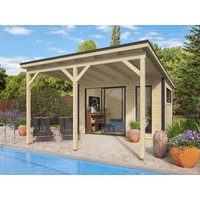 26 % billiger: Fjordholz Gartenhütte Modell Juist-1 mit Vordach 4x3m