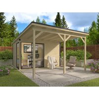 26 % billiger: Fjordholz Gartenhütte Modell Amrum-2 mit Vordach 4x3m