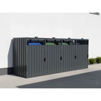 25 % billiger: StarLine 4er Mülltonnenbox Modell Cubi Metall 240