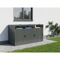 25 % billiger: StarLine 3er Mülltonnenbox Modell Cubi Metall 240