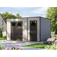 26 % billiger: WPC Gartenhütte Modell Cubus 2-Raum 10,98 m² 4x3m