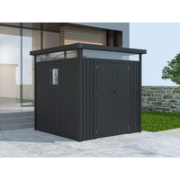 37 % billiger: Metall Gerätehaus Modell Style 4,45 m² Anthrazit 2x2m