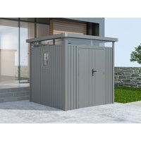 37 % billiger: Metall Gerätehaus Modell Style 4,45 m² Alu Grau 2x2m